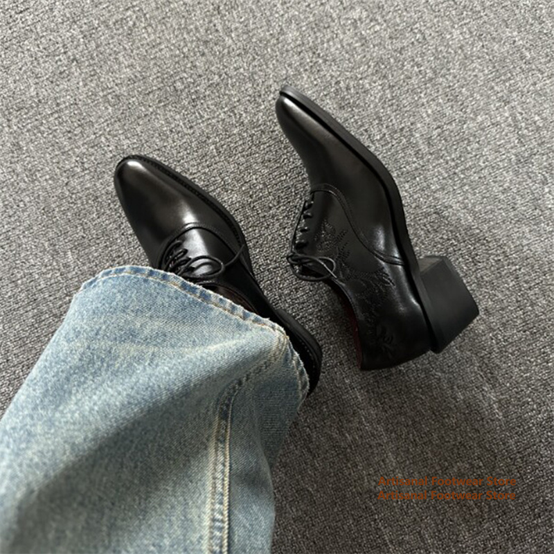 Sapatos de couro preto bordado - Leather Shoe Polish avaliação e preço
